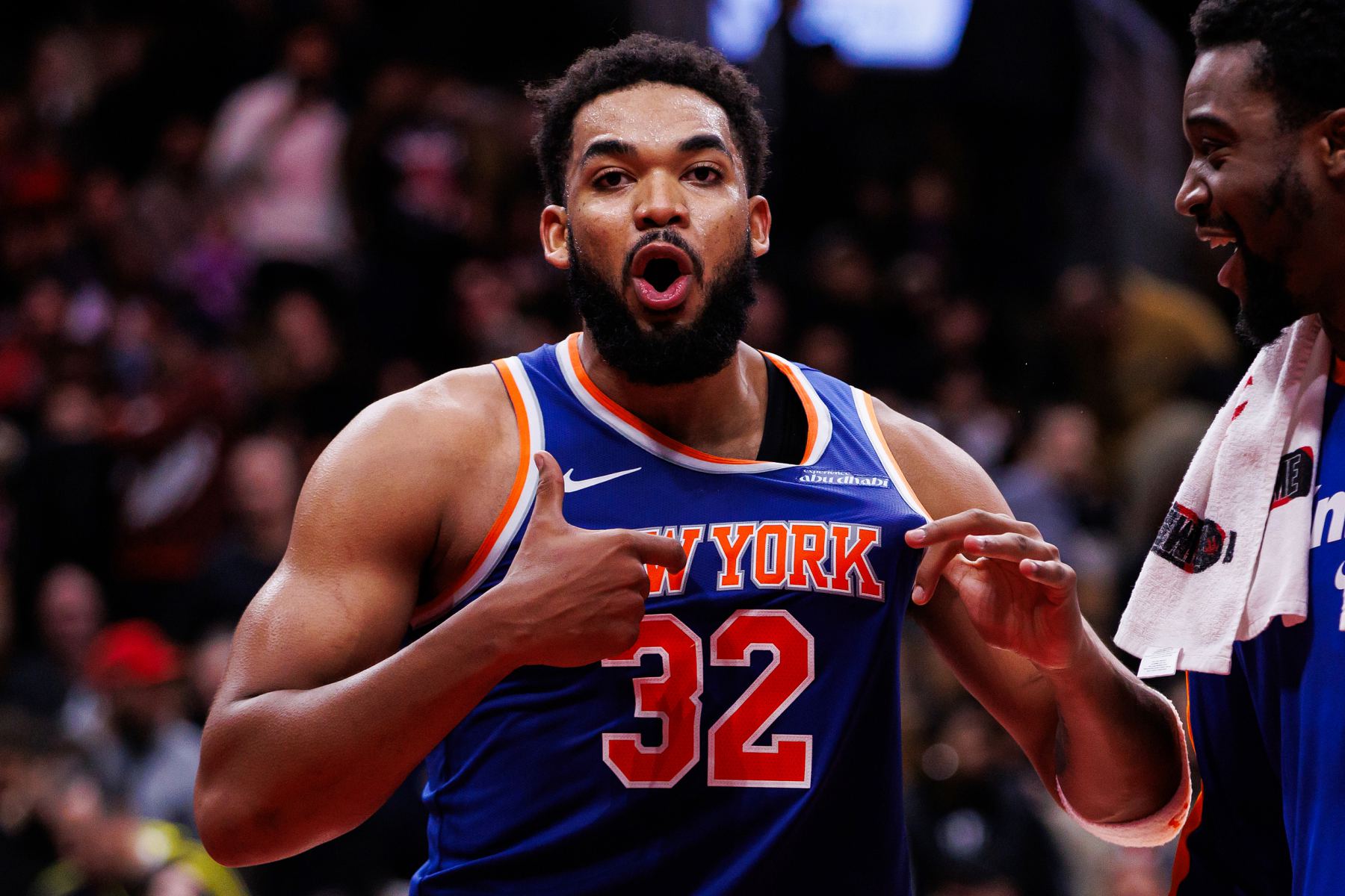 Полная огневая мощь! Таунс сделал 11 из 16 бросков за тайм и набрал 31 очко, 3 подбора и 2 передачи.